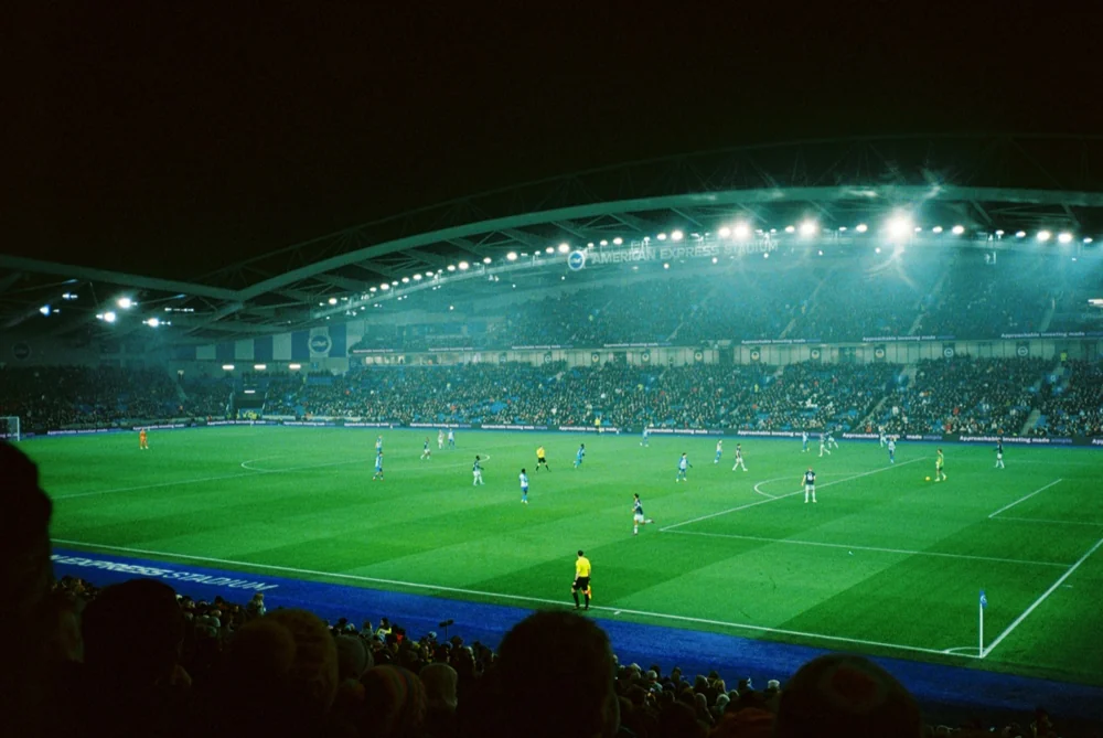 Football stadium at night